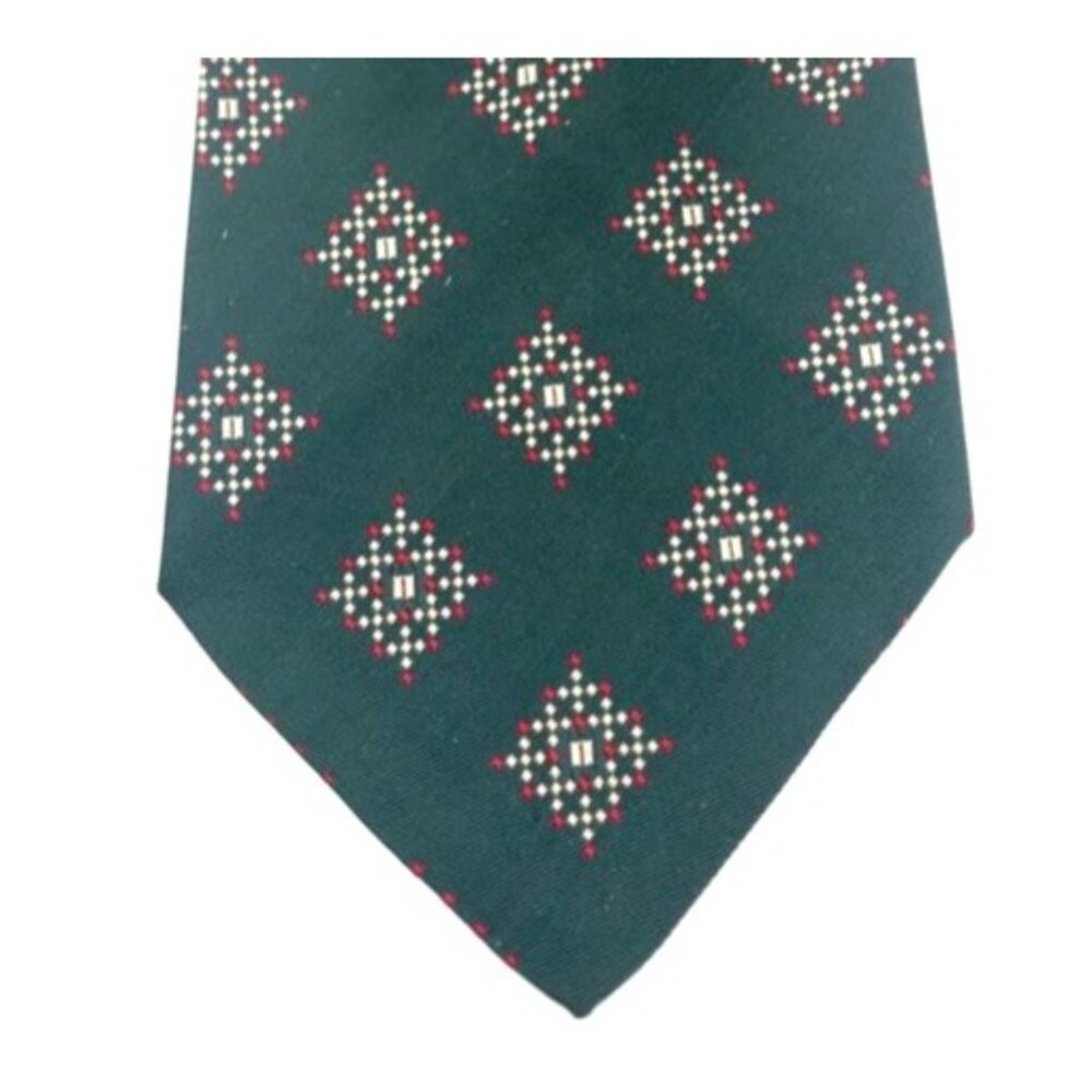 Neiman Marcus Tie  Green Tan Red
